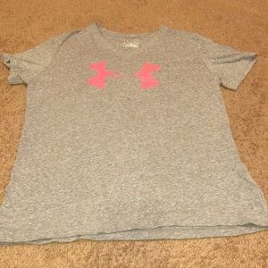 Under Armour gray & hot pink shirt